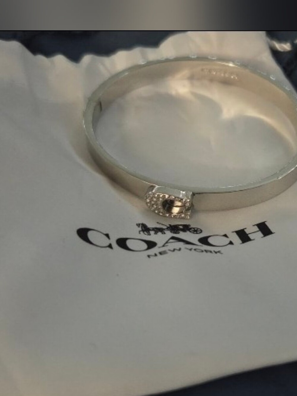 Coach Pavé Signature C Bangle Bracelet New